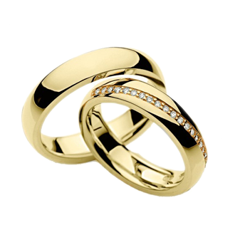 Dúo boda oro amarillo