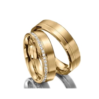 Dúo boda oro amarillo