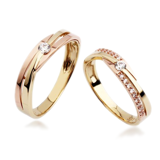 Dúo boda oro rosa