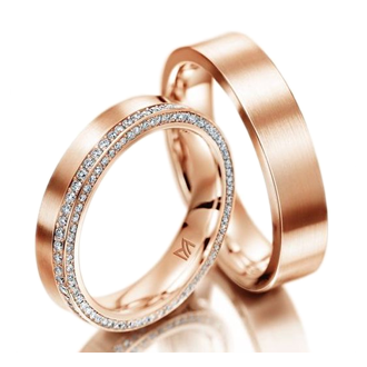 Dúo boda oro rosa