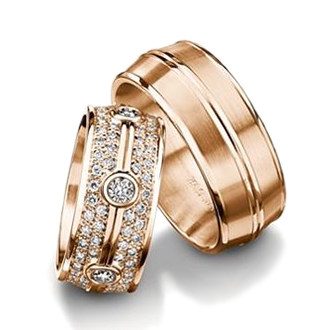 Dúo boda oro rosa