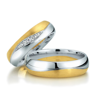 Dúo de boda oro Blanco-Amarillo