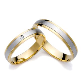 Dúo de boda oro Blanco-Amarillo