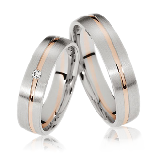 Dúo de boda oro Blanco-Rosa