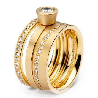Trío de boda oro amarillo