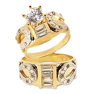 Trío de boda oro amarillo