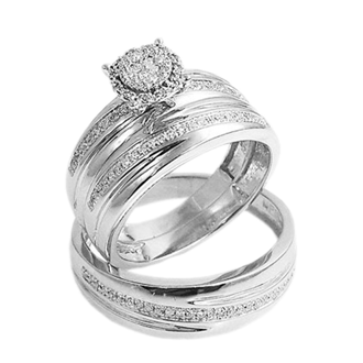 Trío de boda oro blanco
