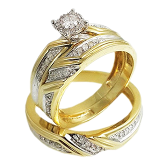 Trío de boda oro Blanco-Amarillo