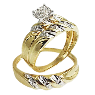 Trío de boda oro Blanco-Amarillo