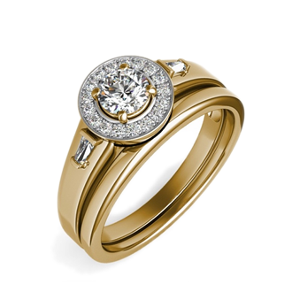 Solitario + Boda oro amarillo