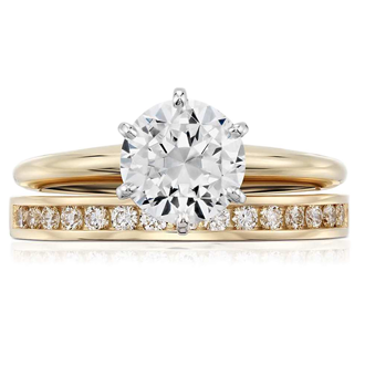 Solitario + Boda oro amarillo