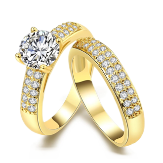 Solitario + Boda oro amarillo