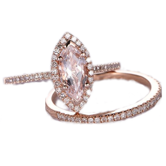 Solitario + Boda oro rosa