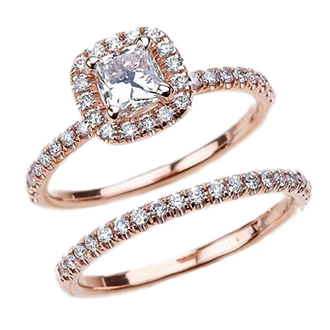 Solitario + Boda oro rosa