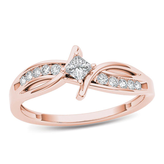 Solitario oro rosa