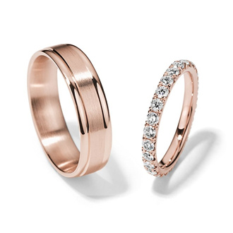 Dúo boda oro rosa